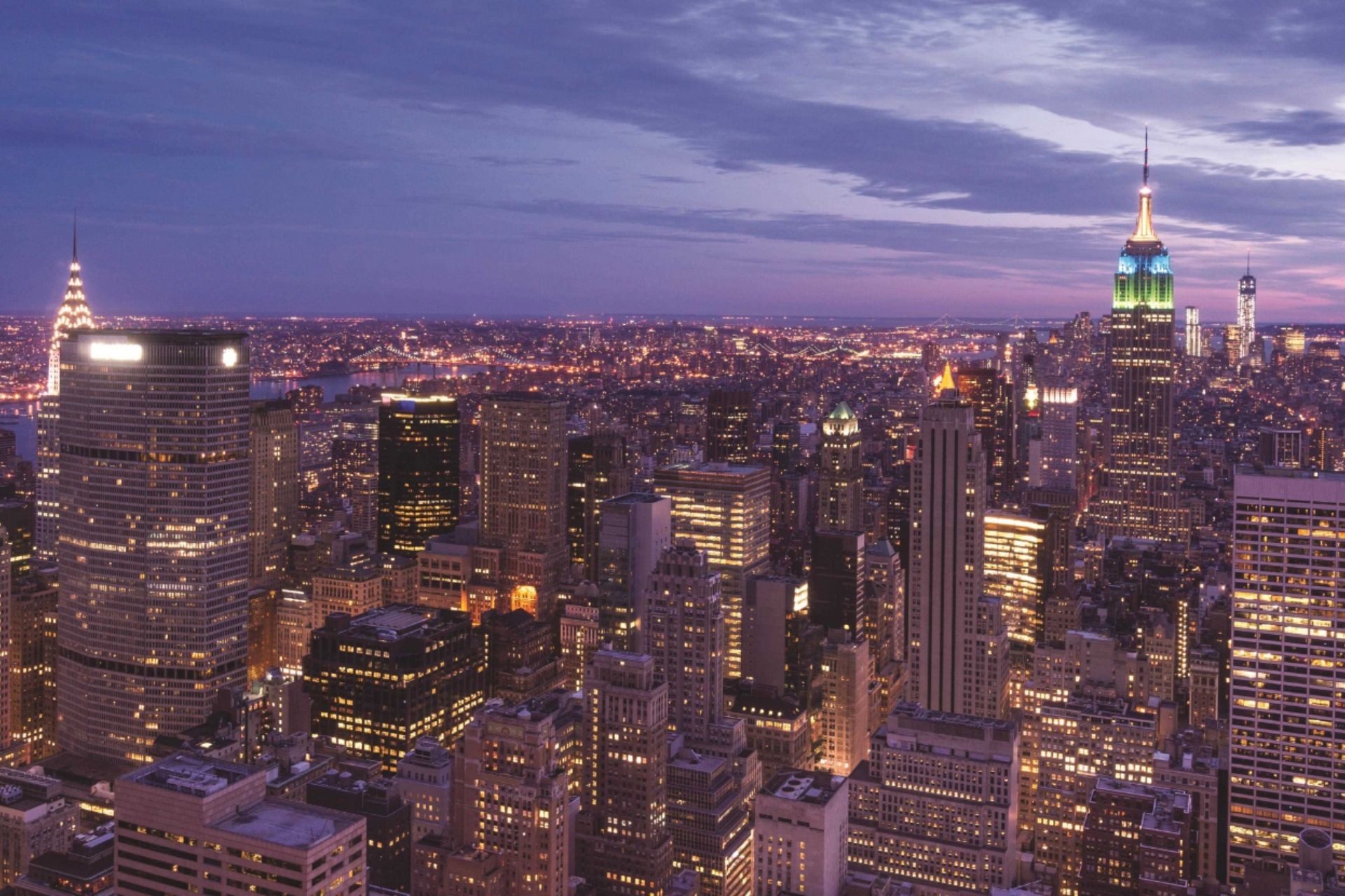 NYC nighttime aerial