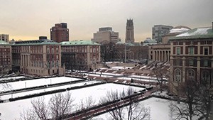 columbia campus in wintertive